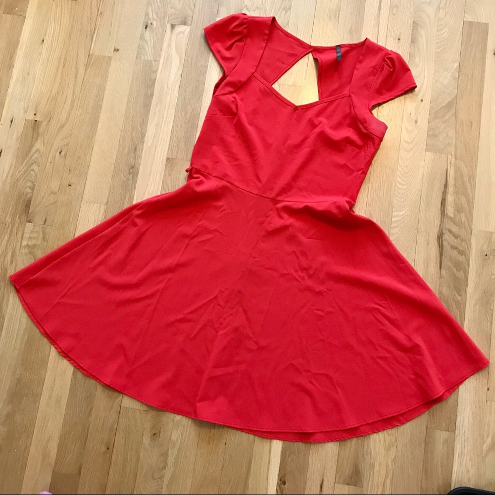 Bright red dress